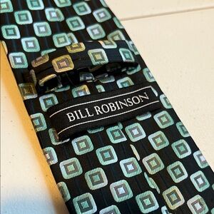 Geometric Black and Green Tie